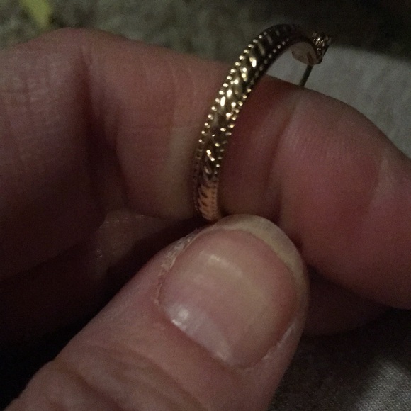 6 for 20 Pure Expressions Golden toned Hoops Etched For Extra Sparkle 1” - Picture 4 of 4